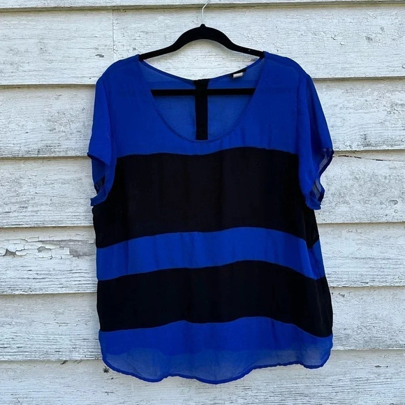 Torrid black & royal blue buttons, down the back and excellent condition sz2x - Picture 1 of 5